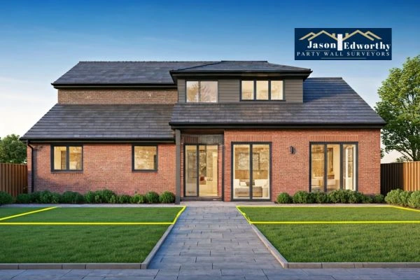 Home extension focusing on boundary line Halstead