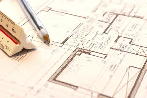 Image of architect Halstead drawings